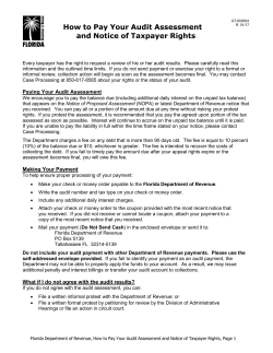 Pay Your Audit Assessment - Florida Department of Revenue