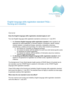 English language skills registration standard FAQs