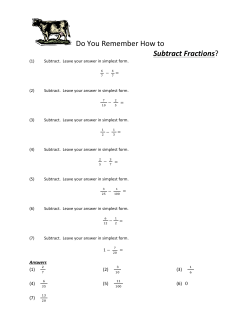 Do You Remember How to Subtract Fractions?