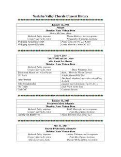 Nashoba Valley Chorale Concert History