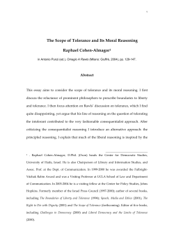 tolerance and moral reasoning