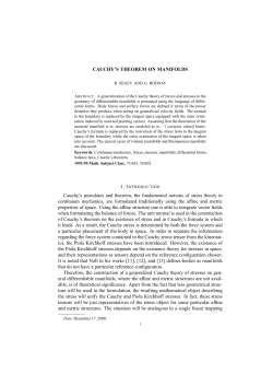 CAUCHY`S THEOREM ON MANIFOLDS Cauchy`s postulates and