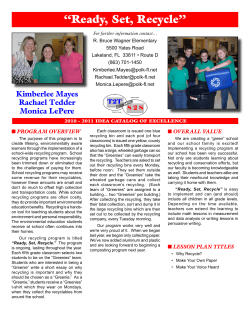 Ready, Set, Recycle - Polk County Schools