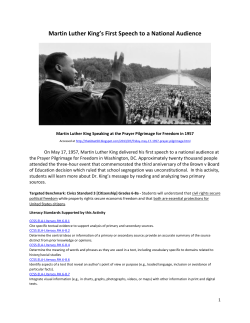 Martin Luther King`s Prayer Pilgrimage for Freedom Speech