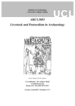 ARCL3053 Livestock and Pastoralism in Archaeology