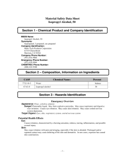 Material Safety Data Sheet Isopropyl Alcohol, 50