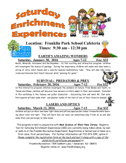 Location: Franklin Park School Cafeteria Times: 9:30 am