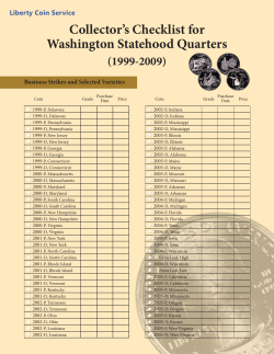 Collector`s Checklist for Washington Statehood Quarters
