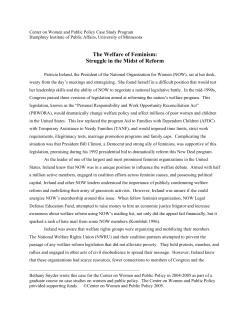 The Welfare of Feminism: Struggle in the Midst of