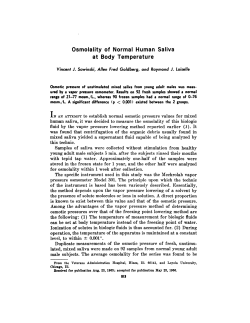 Osmolality of Normal Human Saliva at Body Temperature