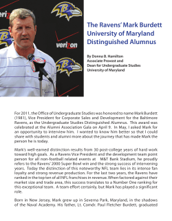 The Ravens` Mark Burdett University of Maryland