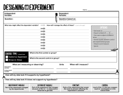 DESIGNING EXPERIMENT