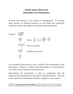 Divide Square Roots and Rationalize the Denominator