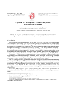Exponent of Convergence for Double Sequences and - PMF-a