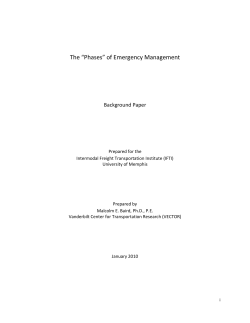 “Phases” of Emergency Management