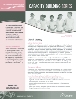Capacity Building Series: Critical Literacy (Special Edition no. 9)