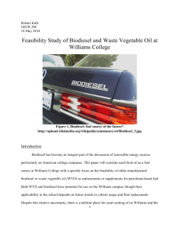 Feasibility Study of Biodiesel and Waste Vegetable Oil