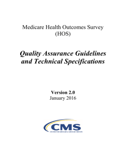 Medicare HOS Quality Assurance Guidelines and Technical