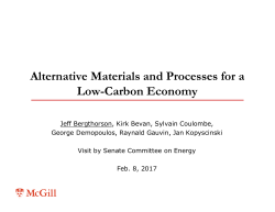 Alternative Materials and Processes for a Low