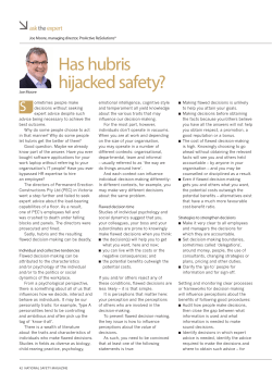 Has hubris hijacked safety?