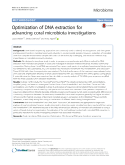 Optimization of DNA extraction for advancing coral microbiota