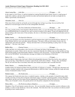 Austin Montessori School Upper Elementary Reading List 2011-2012