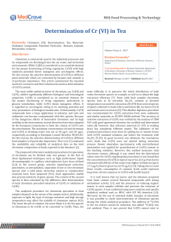 Determination of Cr (VI) in Tea