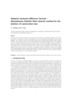 Adaptive backward difference formula &ndash; discontinuous Galerkin