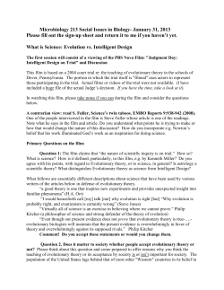 Microbiology 213 Social Issues in Biology - Beckwith Lab