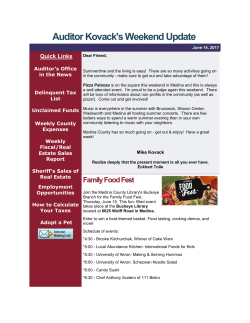 Auditor Kovack`s Weekend Update