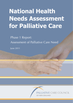 National Health Needs Assessment for Palliative Care Phase 1