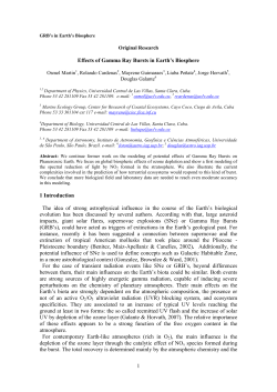 1 Effects of Gamma Ray Bursts in Earth`s