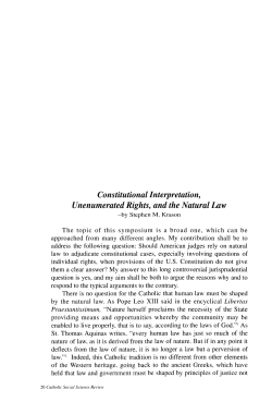 Constitutional Interpretation, Unenumerated Rights, and the Natural