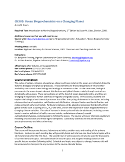 Ocean Biogeochemistry on a Changing Planet