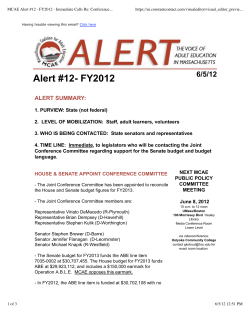 immediate calls re: conference committee