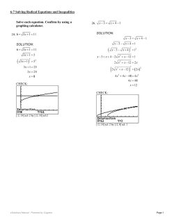 Solve each equation. Confirm by using a graphing