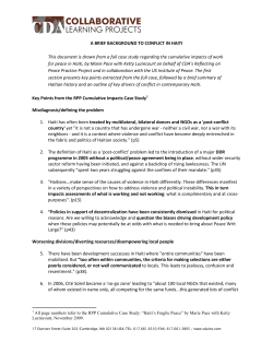 a brief background to conflict in haiti