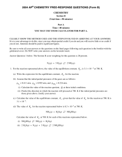 2004 AP Chemistry Free-Response Questions Form B
