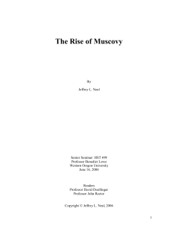 The Rise of Muscovy - Western Oregon University
