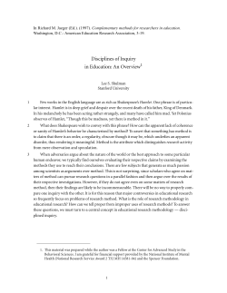 (1997). Disciplines of inquiry in education: An overview.