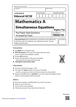 Simultaneous Equations