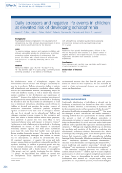 Daily stressors and negative life events in children at elevated risk of