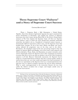 Three Supreme Court &ldquo;Failures&rdquo;