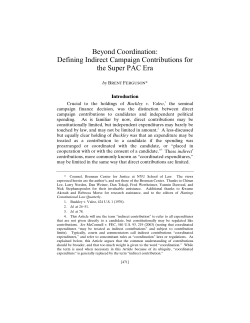 Defining Indirect Campaign Contributions for the Super PAC Era