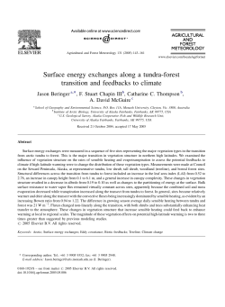 Surface energy exchanges along a tundra-forest