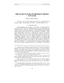 The Fluid Nature of Property Rights in Water