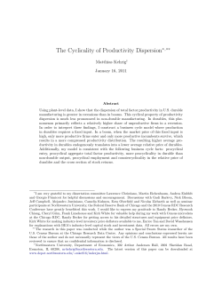The Cyclicality of Productivity Dispersion