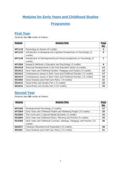 EYCS Programme Modules Overview