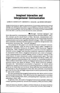 Imagined Interaction and Interpersonal Communication