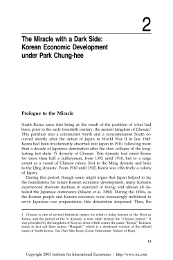 Chapter 2: The Miracle with a Dark Side: Korean Economic